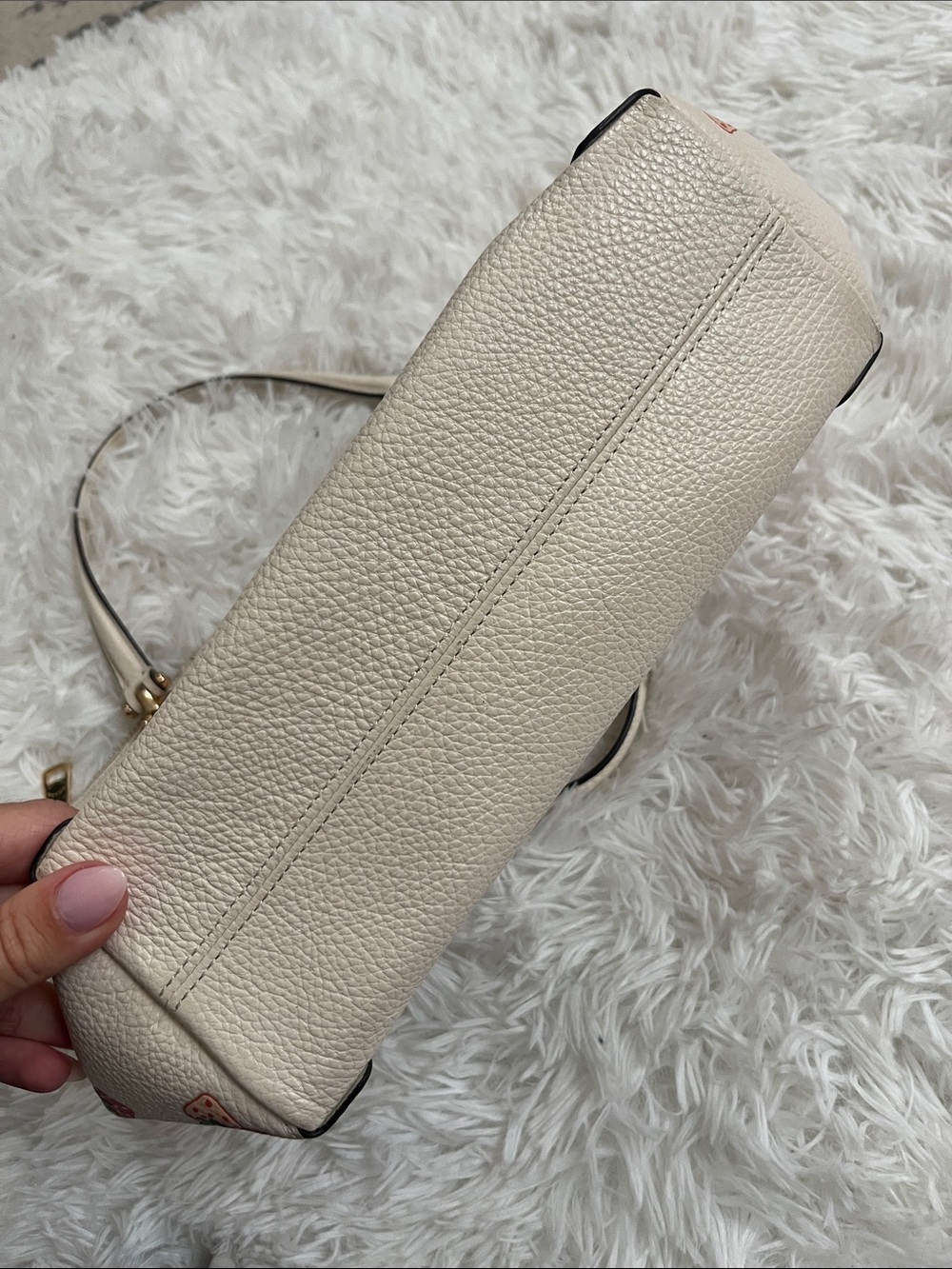 Coach Cream Leather Strawberry Print Shoulder Bag - Picture 6 of 6